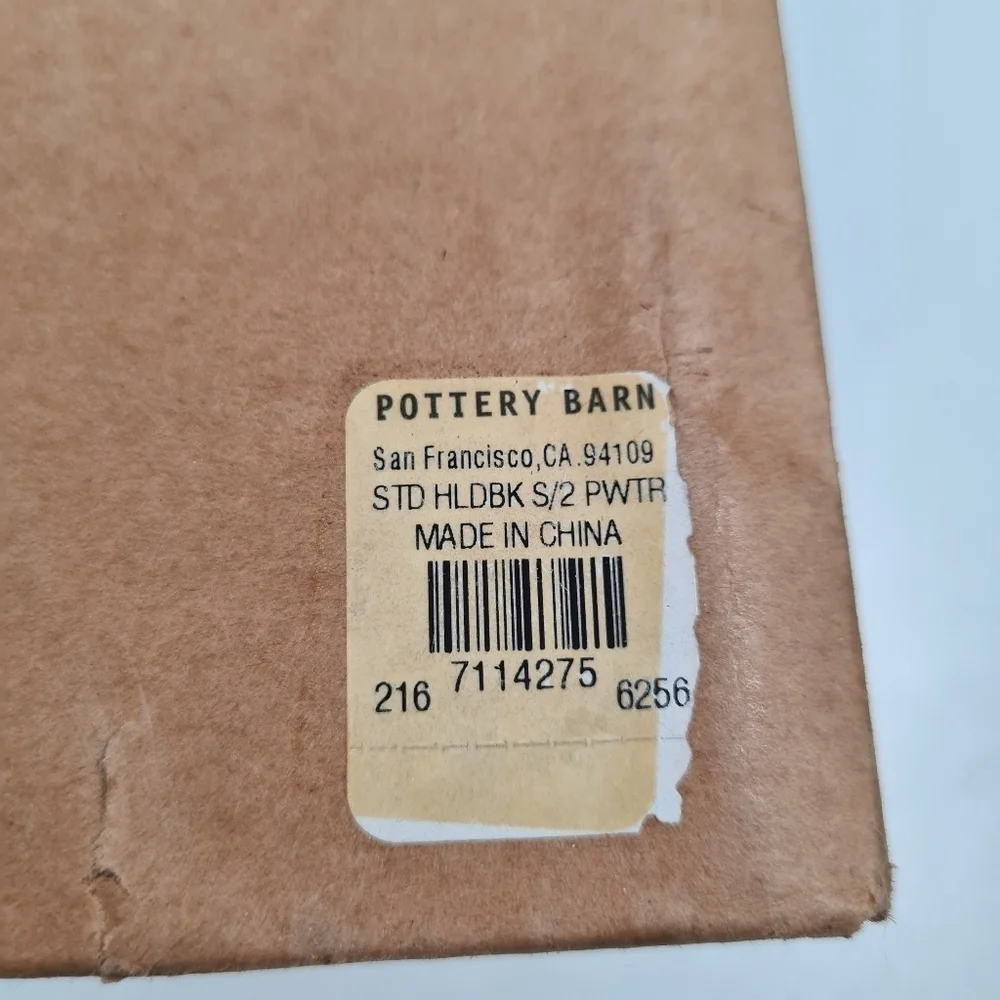 Pottery Barn Standard Holdbacks Pewter Finish Curtain Hooks 2 Sets Of 2